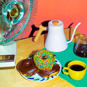 Counter Culture Coffee tasting flight setup invites discovery of both blends.