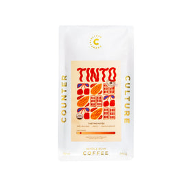 Counter Culture Coffee Tinto whole bean pack showcases freshness for home brewers.