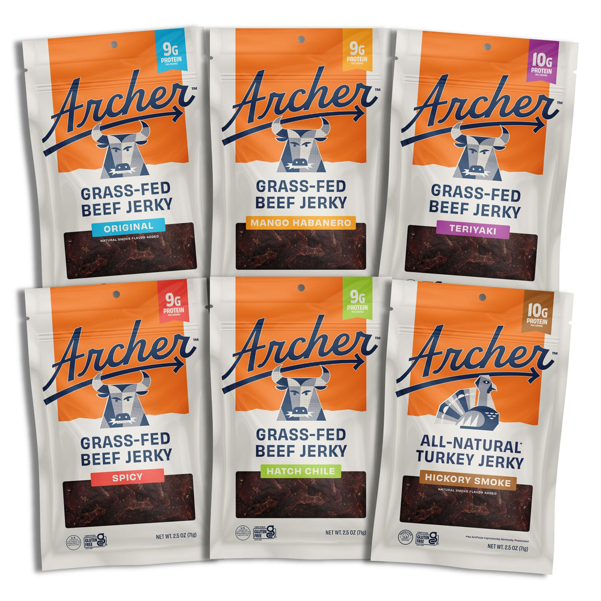 Country Archer Archer Jerky Variety Pack front view for convenient protein on the go