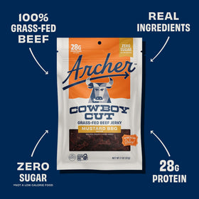 Country Archer beef jerky mustard BBQ on-the-go bag for convenient paleo snacking