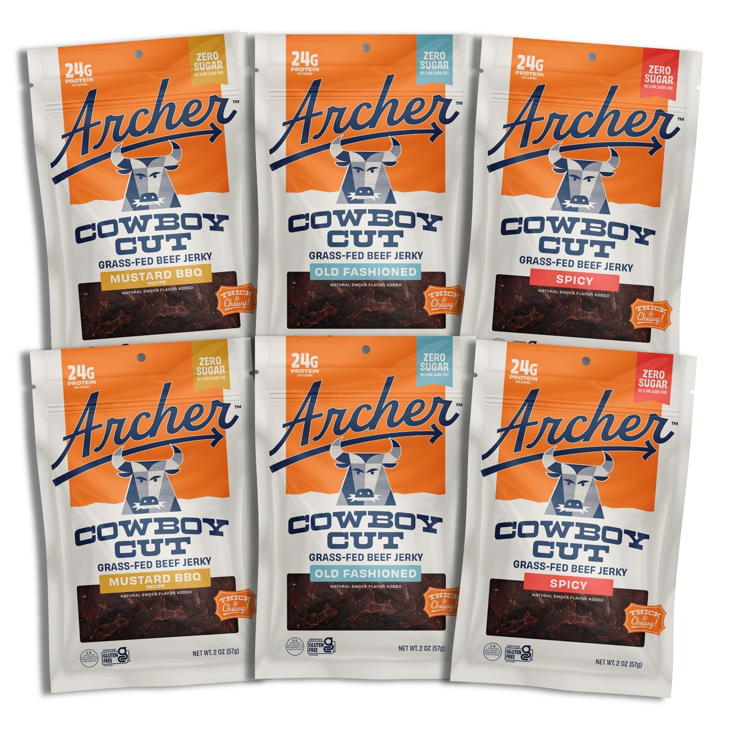 Country Archer Classic beef jerky 2oz pack, ideal for on-the-go protein.