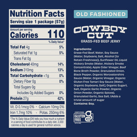 Country Archer grass-fed beef jerky 2oz bag highlighting protein-rich snack for active lifestyles