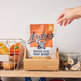 Country Archer Grass-Fed Beef Jerky ingredients, natural seasonings for a clean protein option.
