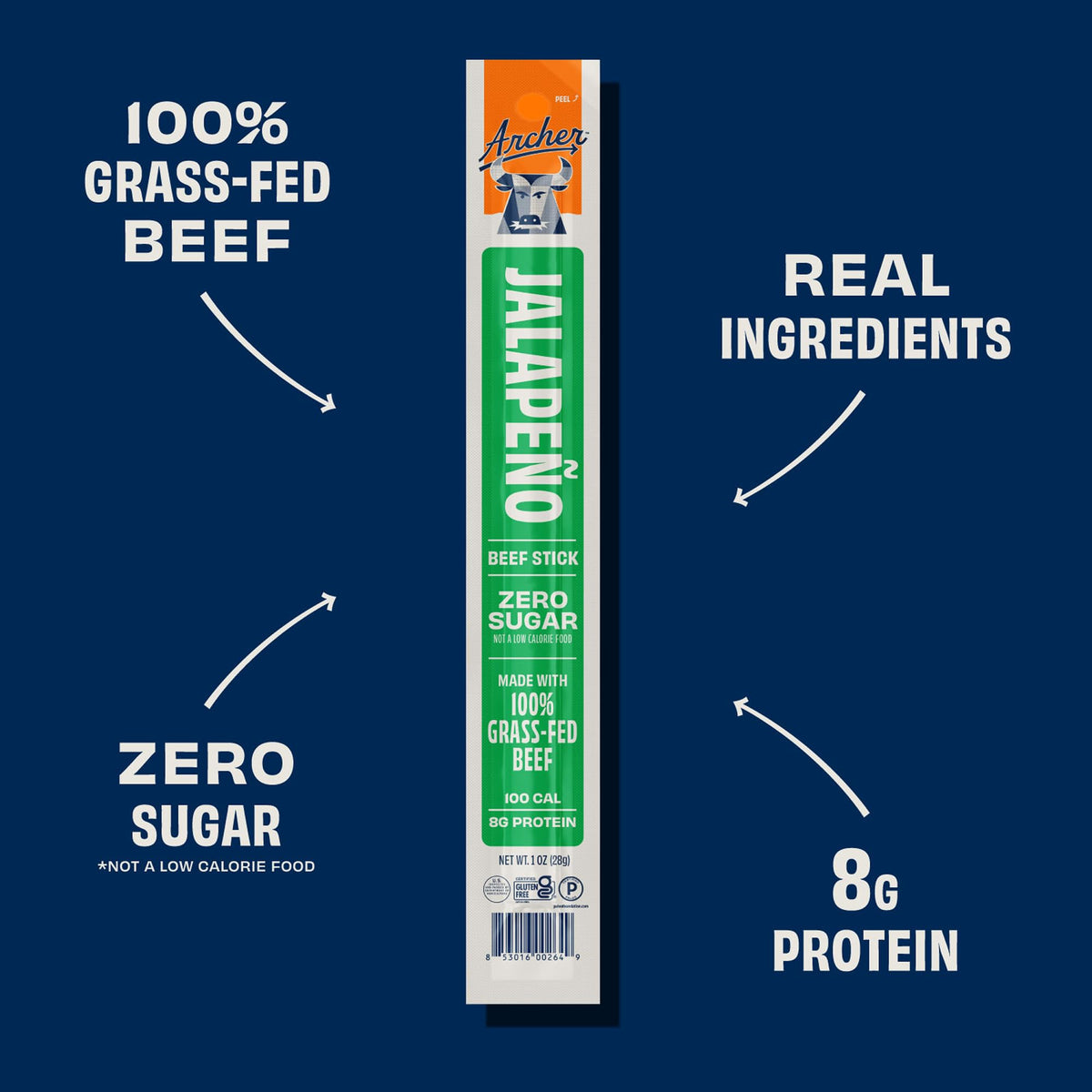 Country Archer individually wrapped jerky sticks, perfect for on-the-go meals.