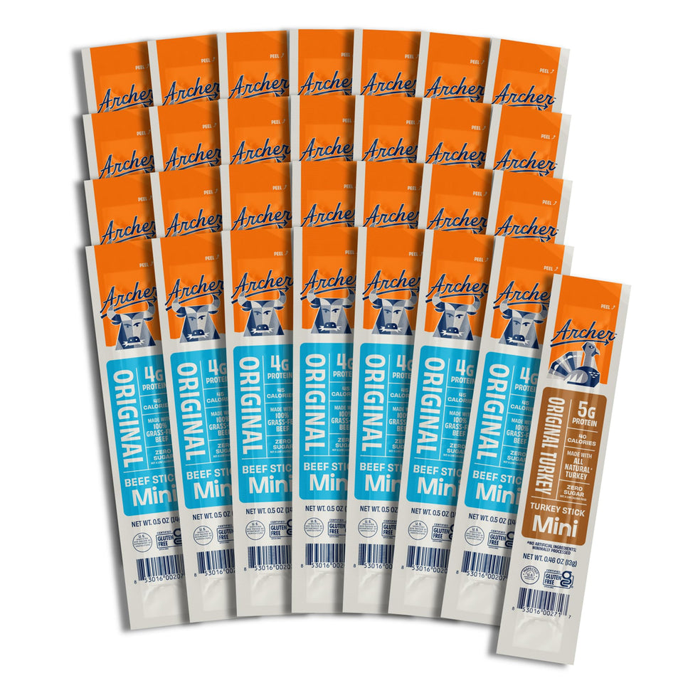 Country Archer jerky mini beef stick original pack, savory and protein-packed