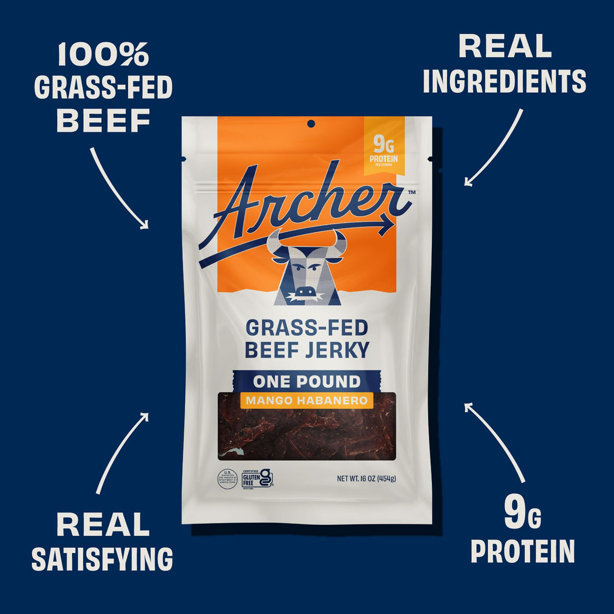Country Archer jerky on-the-go image emphasizes portable protein for workouts.