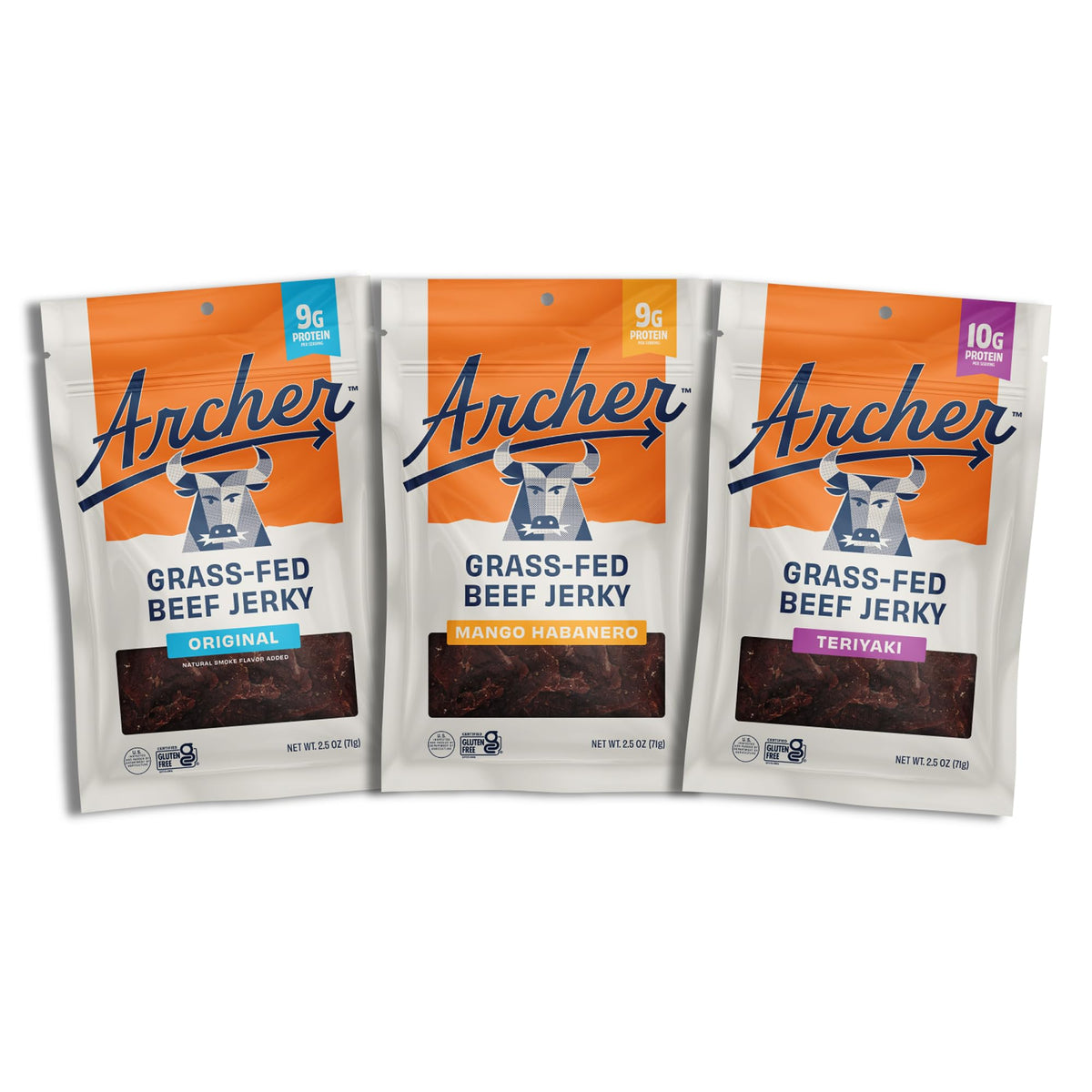 Country Archer Original flavor jerky sampler, on-the-go protein in a 2.5 oz pouch.