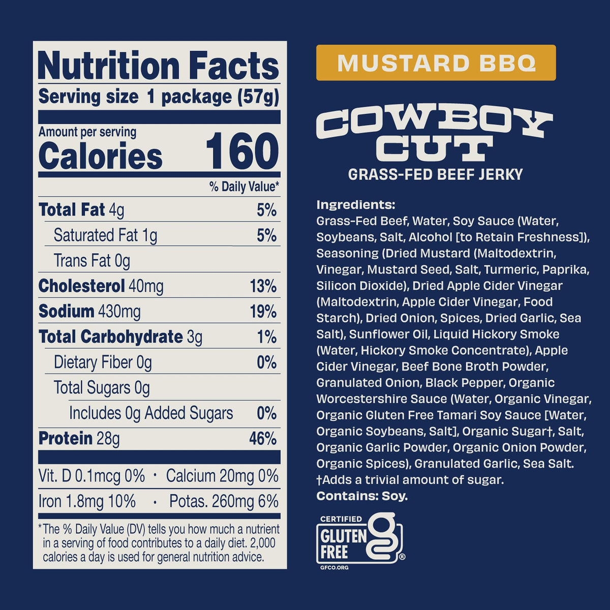 Country Archer Mustard BBQ beef jerky 2oz pack, bold flavor for snacking.