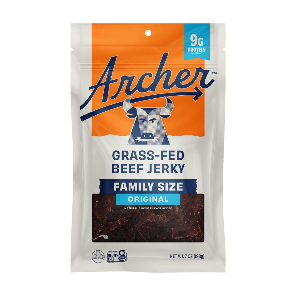Country Archer Original Jerky bag front, convenient on-the-go protein snack.