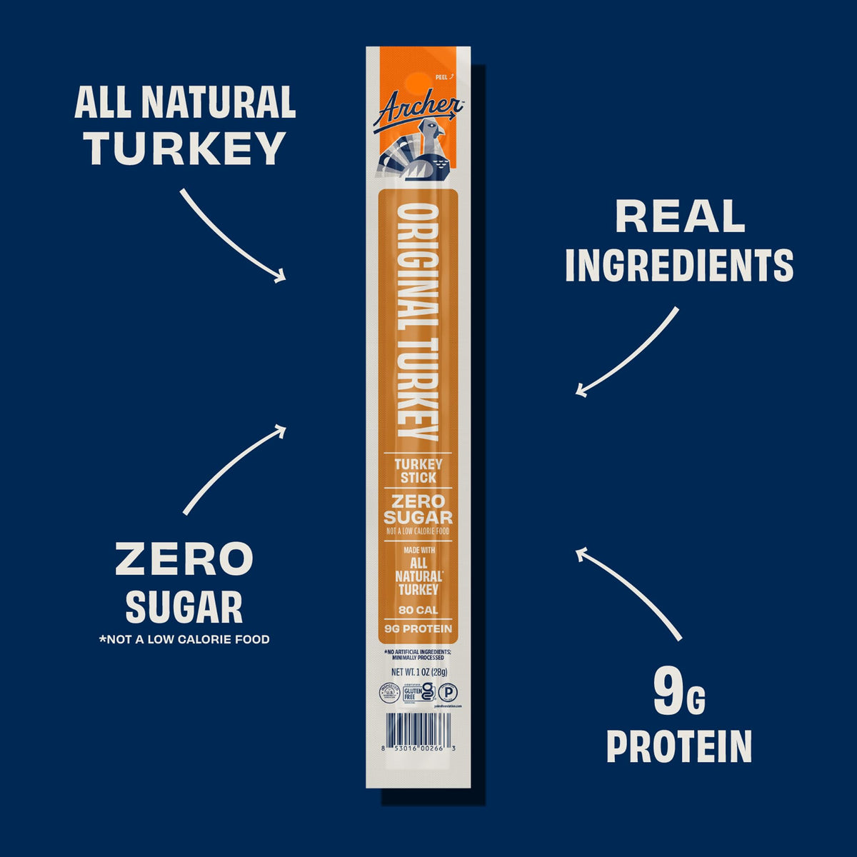 Country Archer Turkey Jerky Sticks ready for on-the-go snacking in lunchbox.