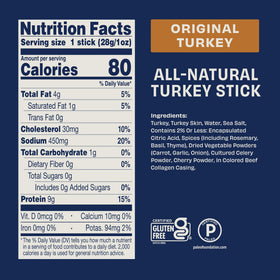 Country Archer Turkey Jerky Sticks opened pack shows natural ingredients.