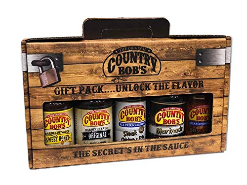 Country Bob's All Purpose Sauce bottle ready for grilling, dipping, and marinating.