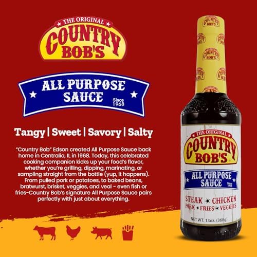 Marinating with Country Bob's All Purpose Sauce for tender flavor.