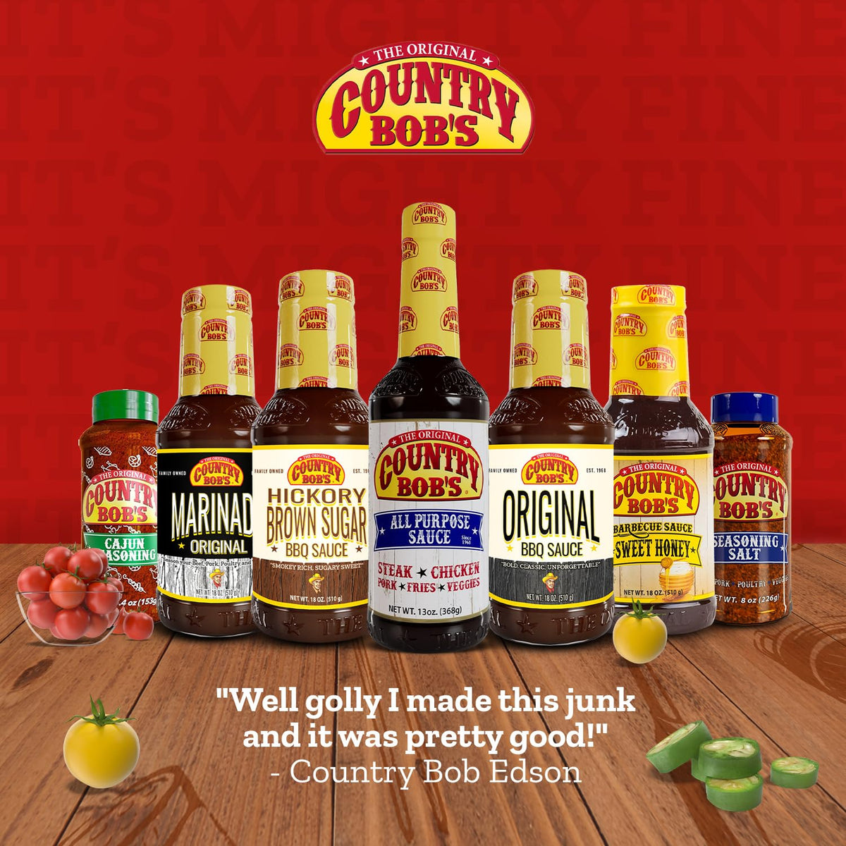 Country Bob's Original Seasoning Salt sprinkled on a fresh salad.