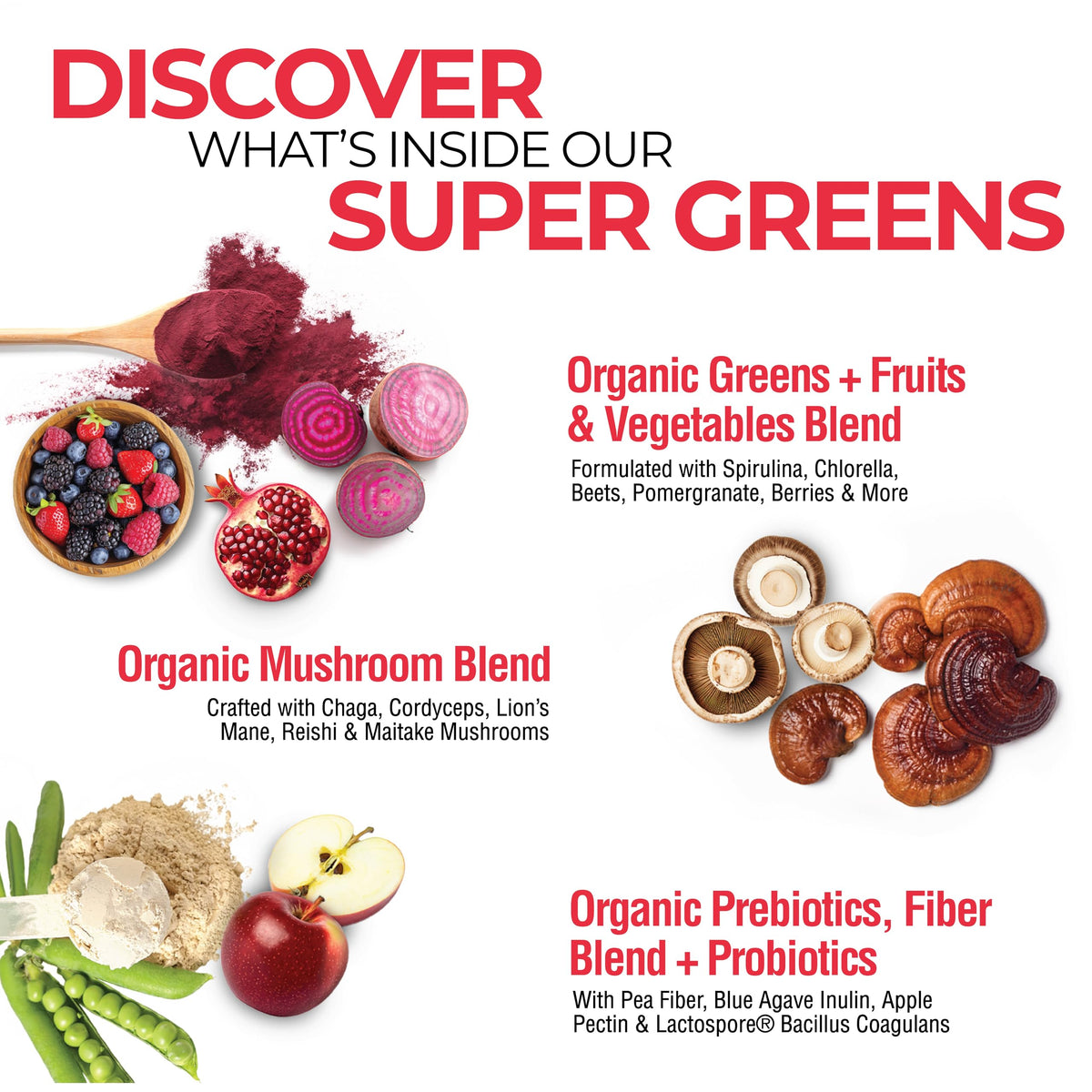 Country Farms Super Greens Berry shake beside glass shows easy nutrient boost.