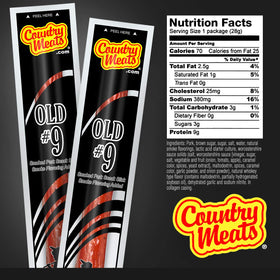 Country Meats meat sticks closeup highlights lean meat texture for a protein snack.
