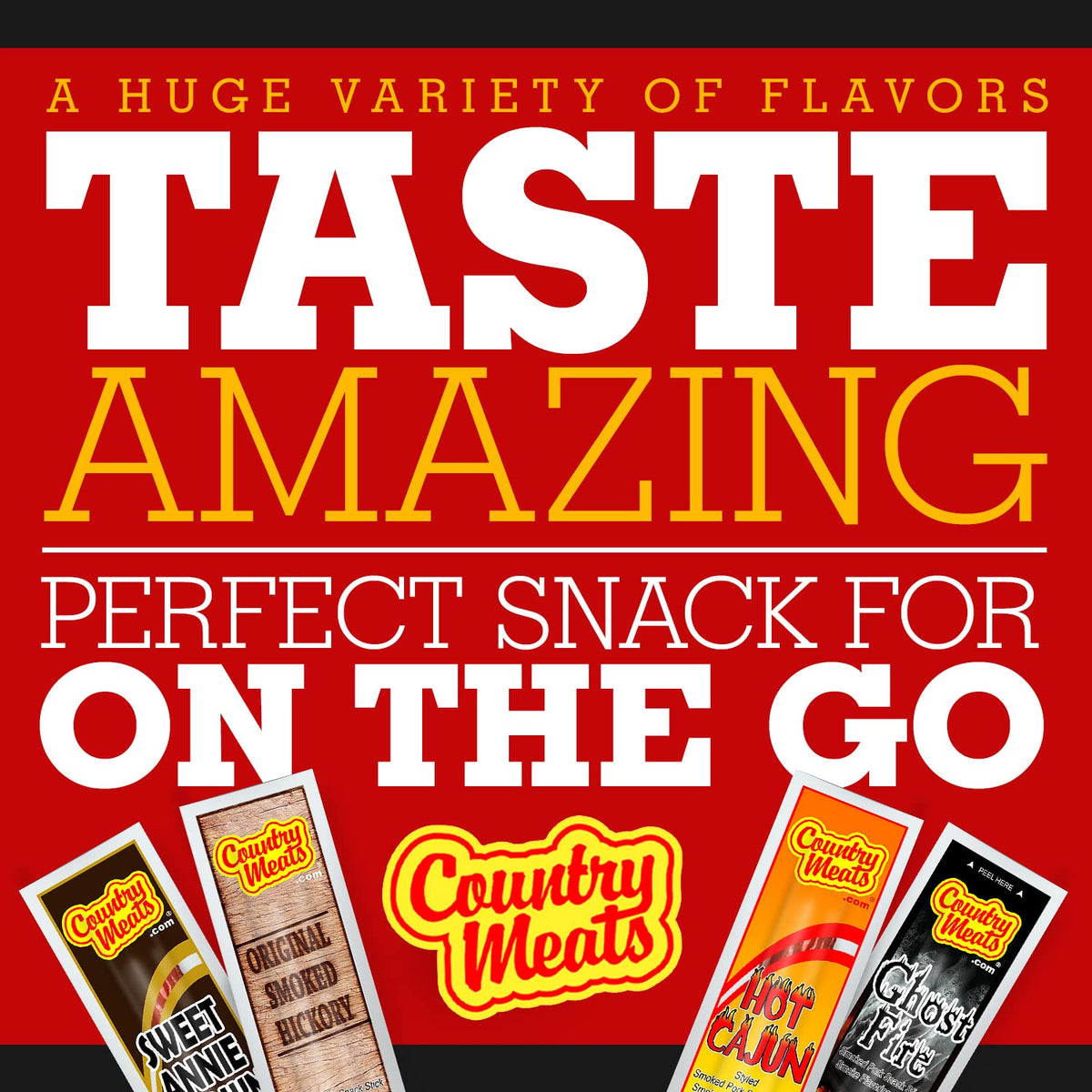 Country Meats meat sticks packaging nutrition panel showing protein content