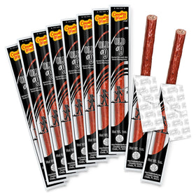 Country Meats meat sticks packaging shows bold flavor and convenient on-the-go snacking.
