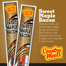 Country Meats Sweet Maple Bacon meat sticks pack-ready for on-the-go energy.