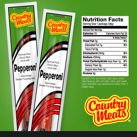 Country Meats pepperoni meat sticks close-up showing lean meat texture