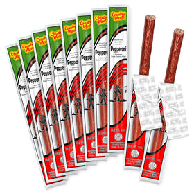 Country Meats pepperoni meat sticks pack front view, convenient protein snack