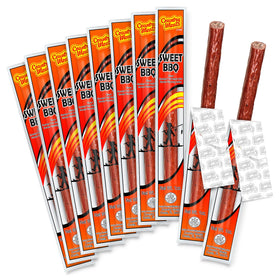 Country Meats Sweet BBQ box front, keto-friendly high-protein snack.