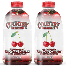 Country Spoon Montmorency cherry concentrate bottle front view showing a two-pack.