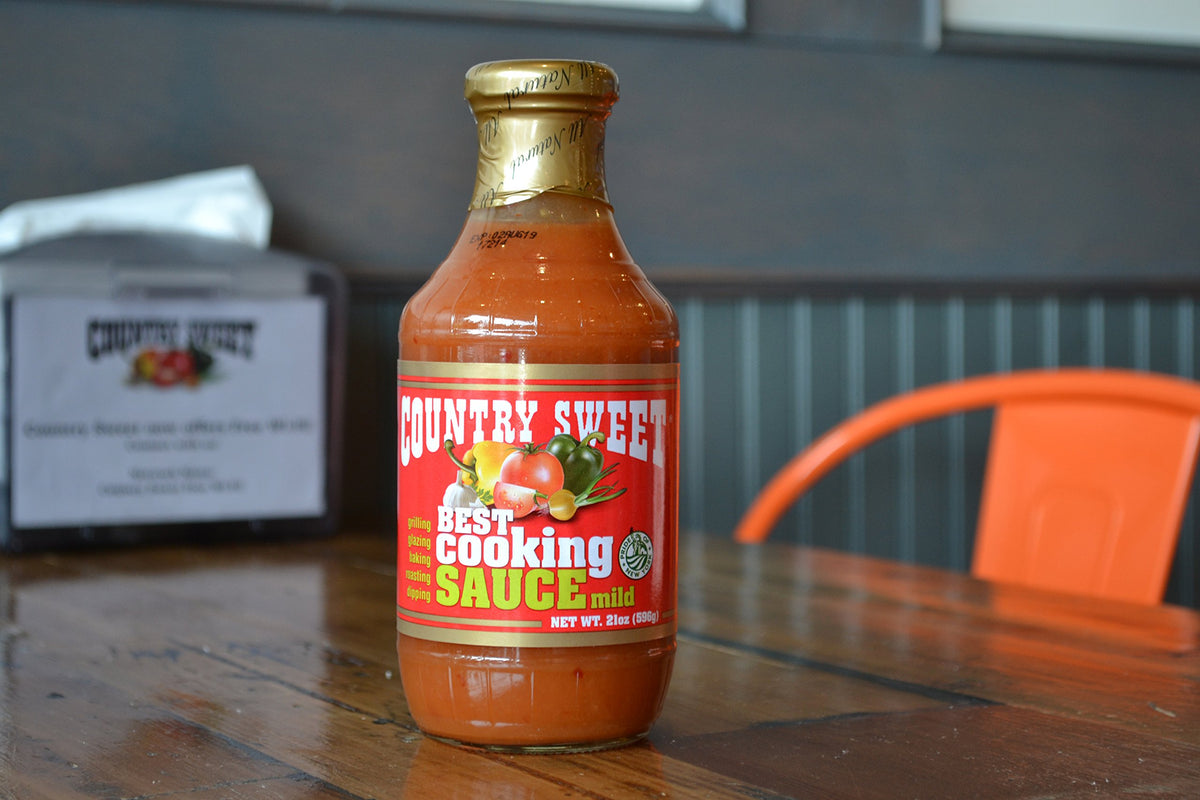 Country Sweet Mild Sauce glaze on dish for a sweet-tang finish.