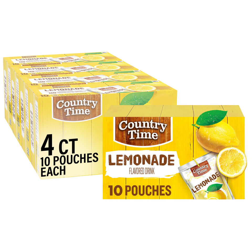 Country Time lemonade boxes on shelf ready to serve refreshment