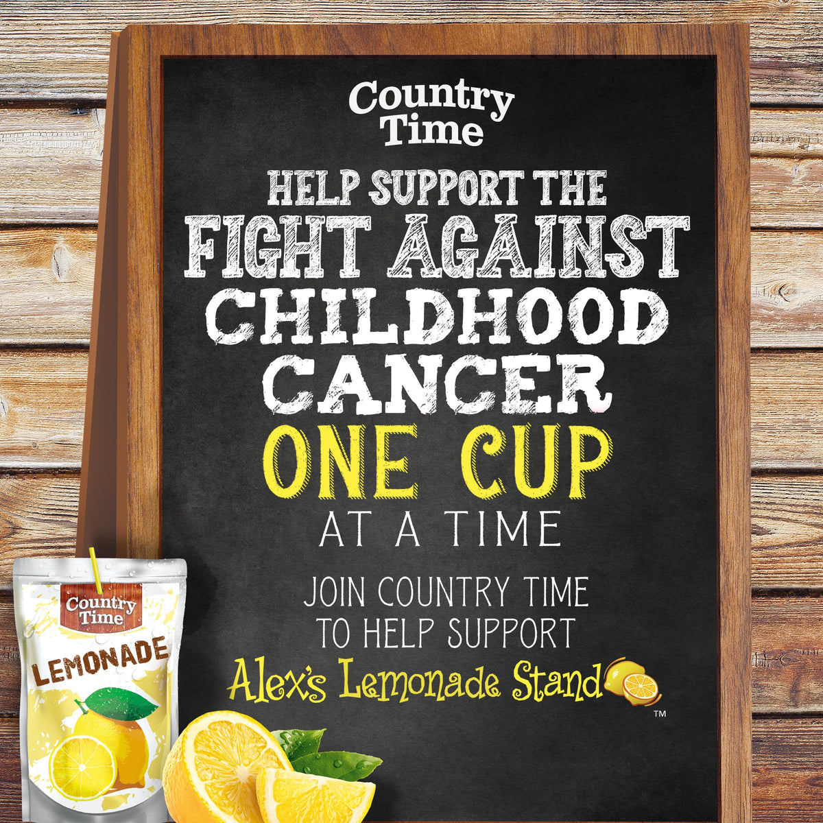 Country Time lemonade brand logo reinforcing trusted summer beverage