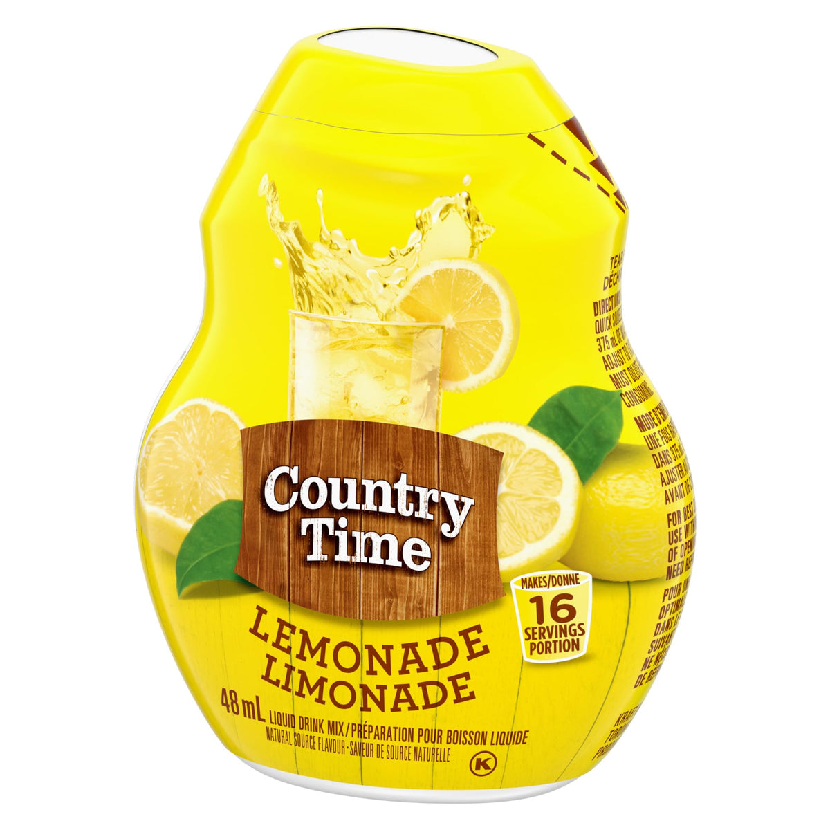 Country Time Lemonade pour into glass shows vibrant color and aroma.