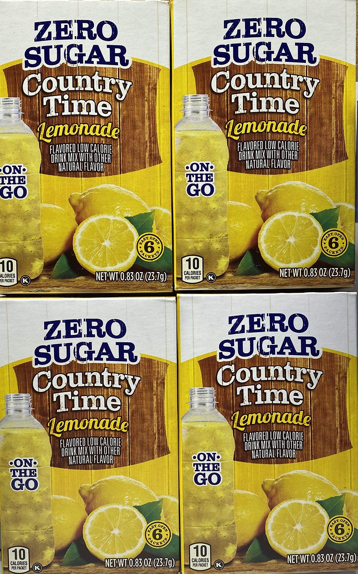 Country Time Lemonade Sugar Free on-the-go box with convenient packets for quick refreshment.