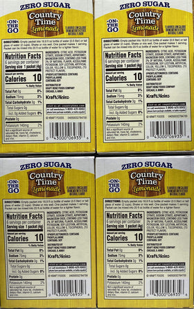 Country Time Lemonade Sugar Free on-the-go packet for easy zero-sugar mixing.