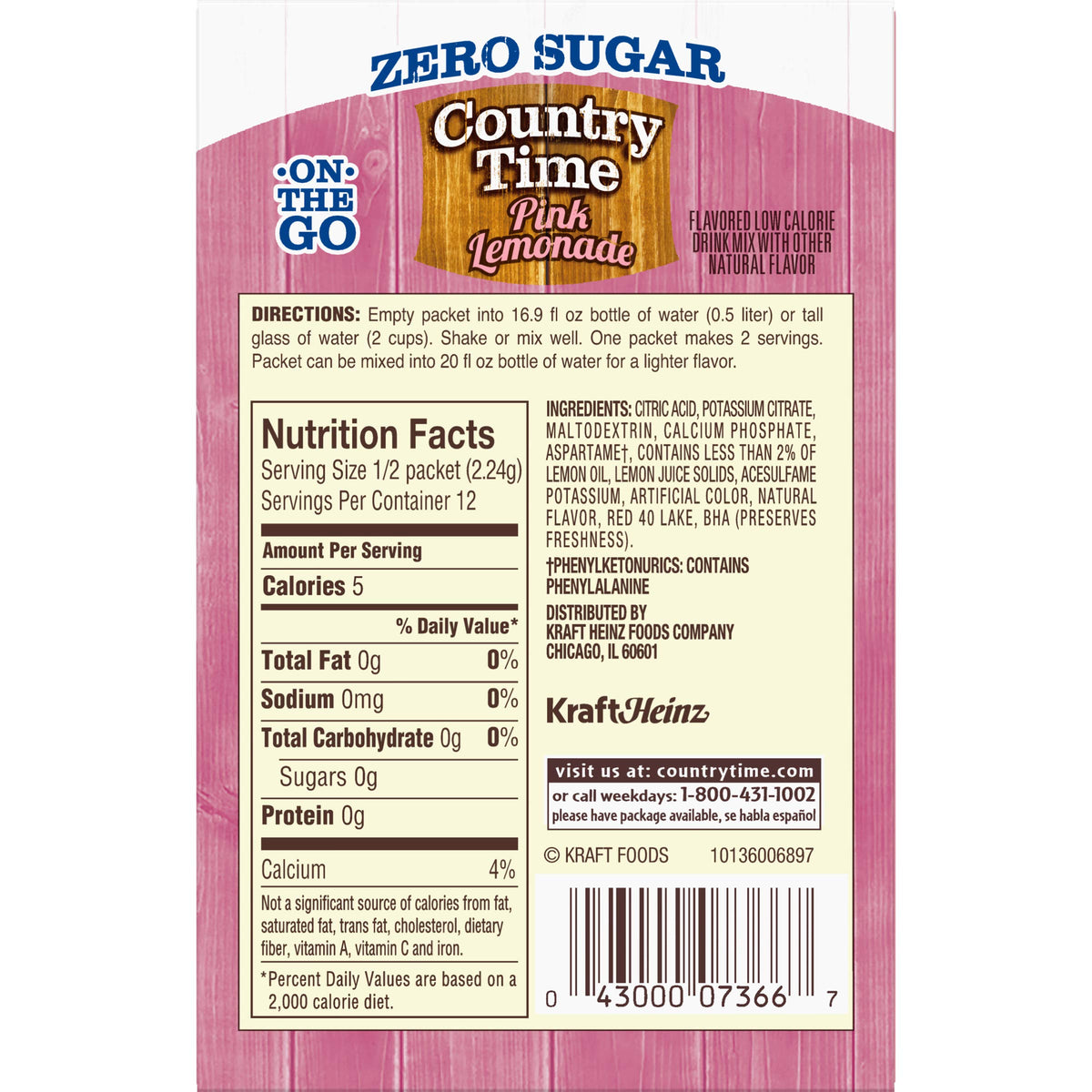 Country Time pink lemonade ready-to-mix glass after mixing for a refreshing moment.
