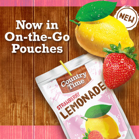 Country Time 6-ounce pouch shown for school lunches and snacks