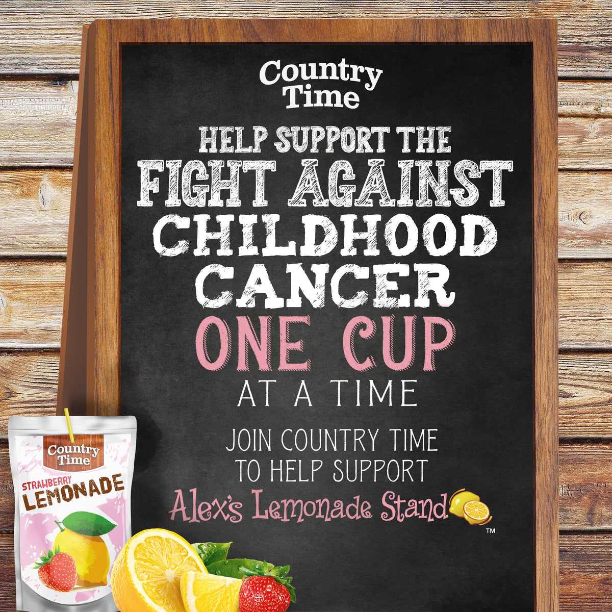 Country Time strawberry lemonade pouch at backyard BBQ moments