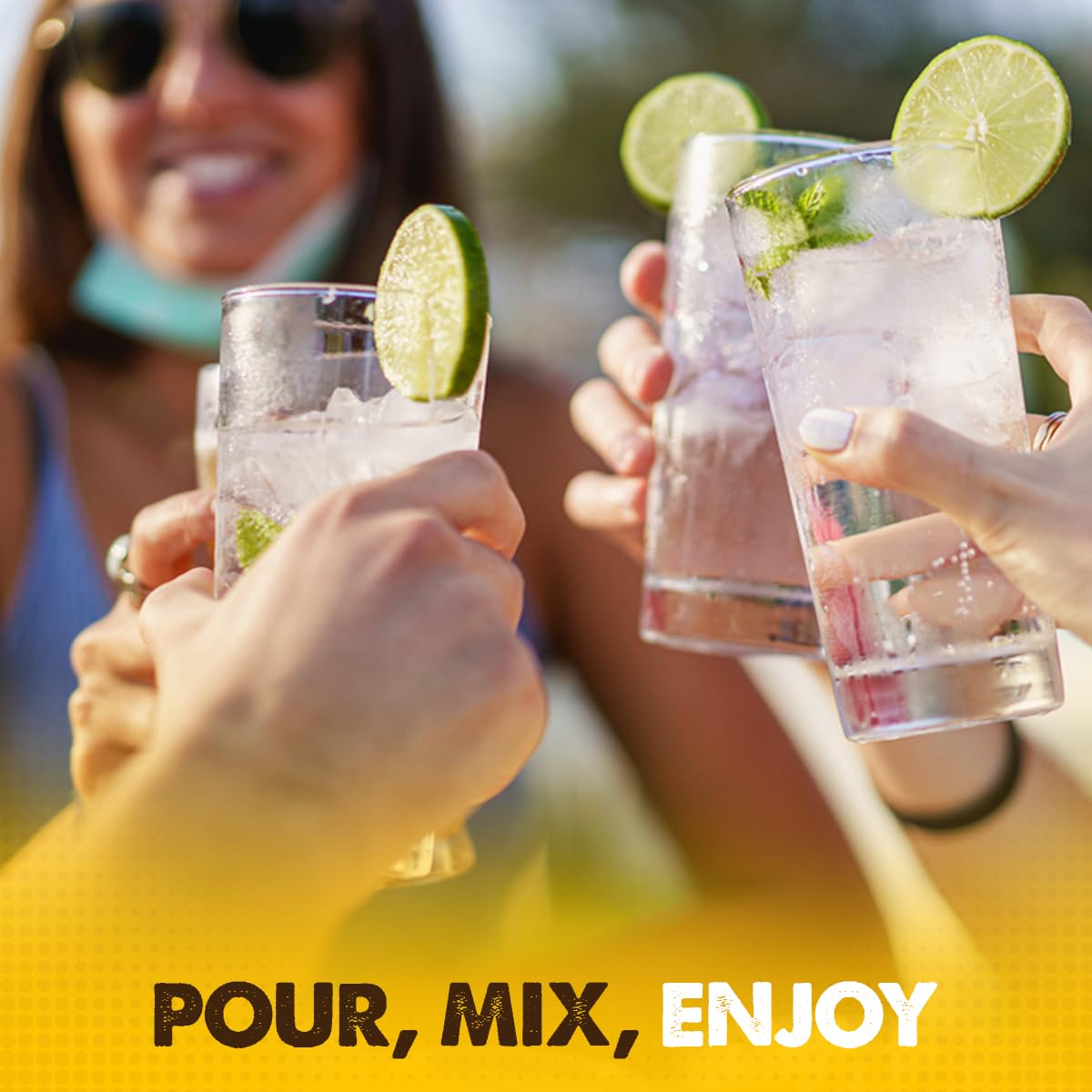 Country Time lemonade powder closeup scoop emphasizes easy measurement for consistent flavor.
