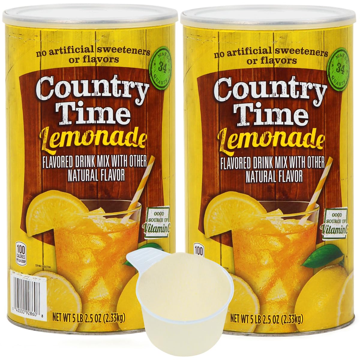 Country Time lemonade powder scoop in hand demonstrates precise measuring for perfect pitcher results.