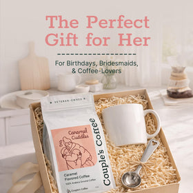 Couple's Coffee Caramel Cuddles aroma fills the kitchen during brewing