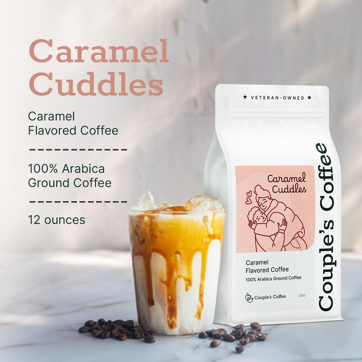 Ground Couple's Coffee Caramel Cuddles close-up showing rich texture
