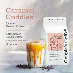 Ground Couple's Coffee Caramel Cuddles close-up showing rich texture