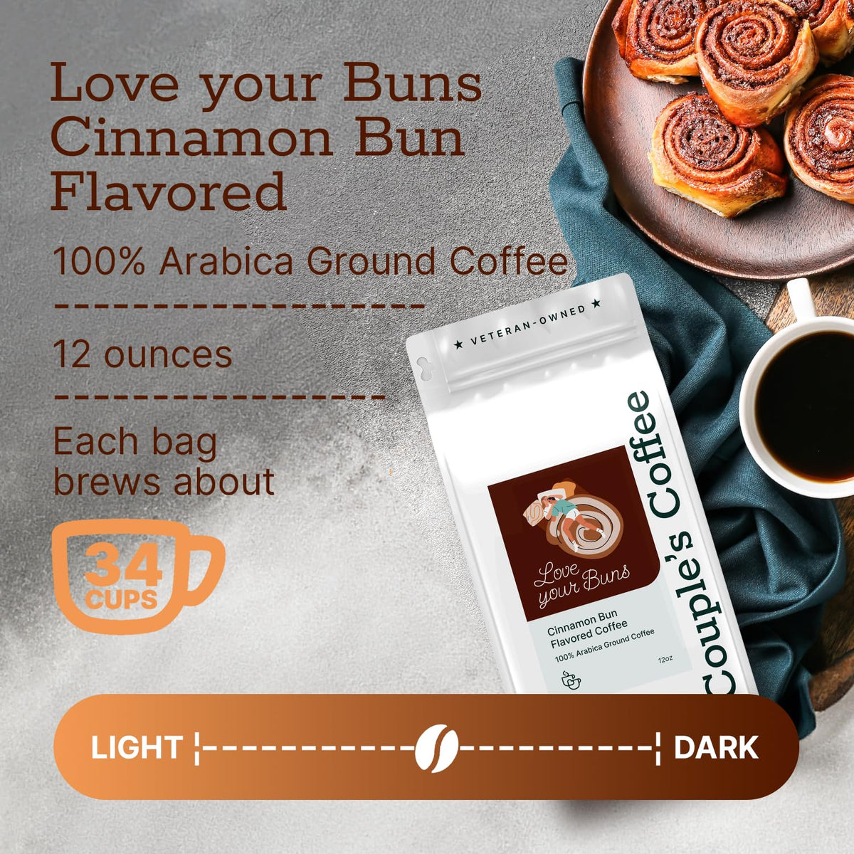 Couple's Coffee Co Medium roast steaming cup with inviting scent.