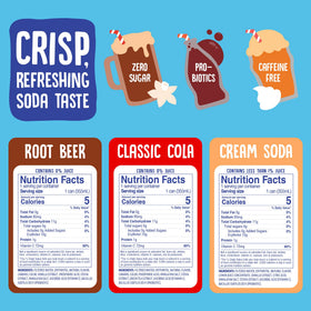 Cove Soda Cream Soda can featuring probiotics and vitamin C for a refreshing, gut-friendly treat.