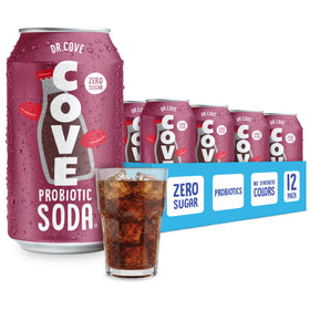 Cove Soda probiotic can close-up highlighting bold flavor and probiotic benefits.