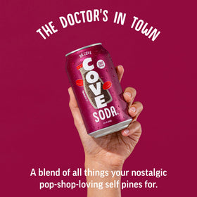 Cove Soda bottle features vitamin C for a bright, crisp sip.