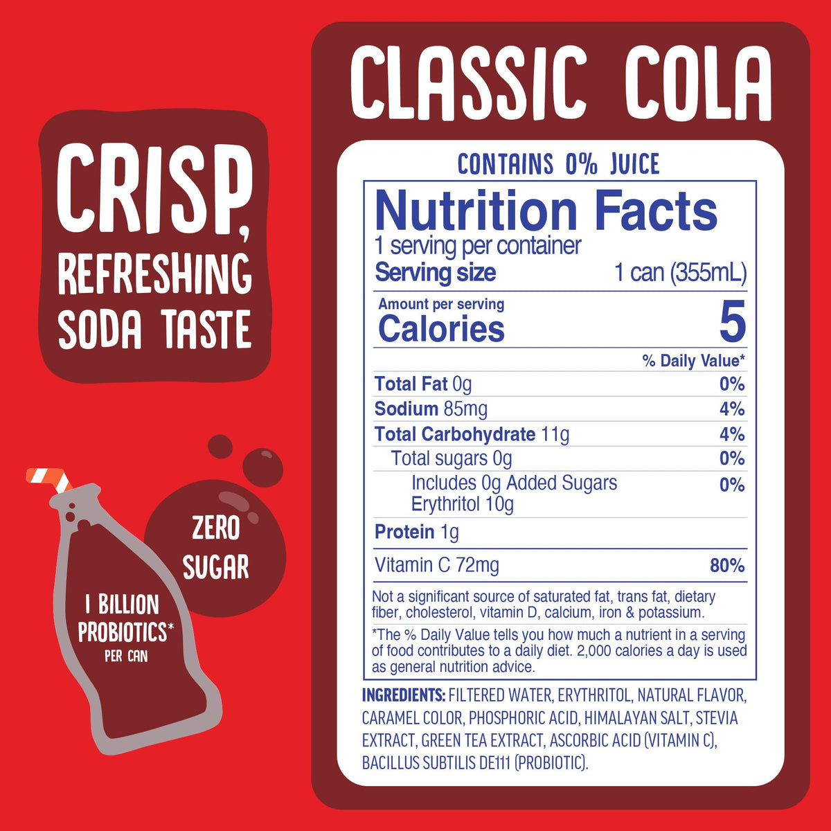 Cove Soda probiotic soda bottle highlighting gut-friendly fizz.
