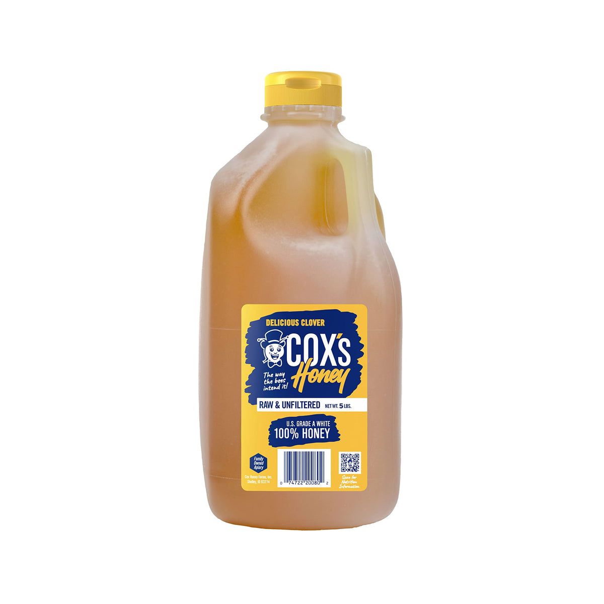 Cox's Honey Clover honey bottle pour highlighting natural sweetness for tea and toast