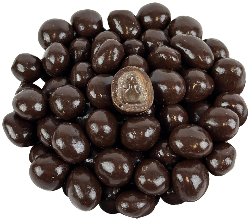 Cozy Confections dark chocolate liquid center cordial ball with rum-style center, ideal for holiday trays