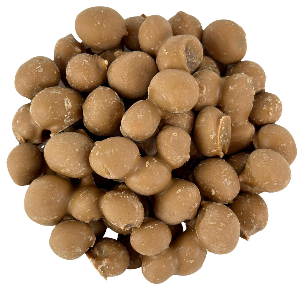 Cozy Confections double-dipped peanuts packshot highlighting premium chocolate and peanut butter flavor