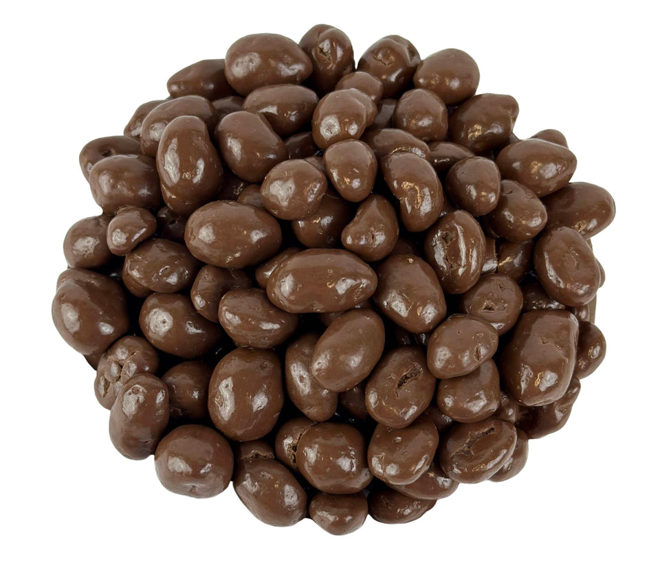 Cozy Confections milk chocolate covered peanuts in a resealable bag, ideal for sharing